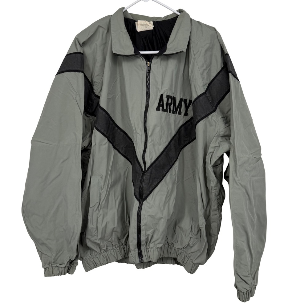 US Army Military Jacket IPFU Windbreaker X-Large Regular Men's Gray‎ Black